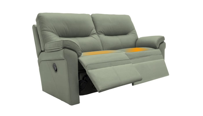 G Plan Seattle Leather 2 Seater Manual Recliner Cambridge Olive